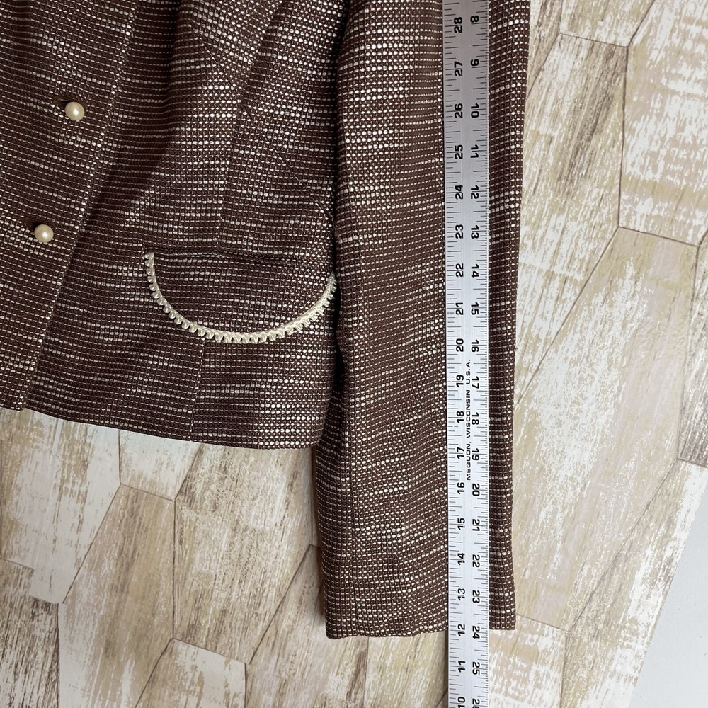 Liz Claiborne 10 Blazer Jacket Women Peter Pan Collar Preppy Classic Office Y2K - Picture 9 of 9